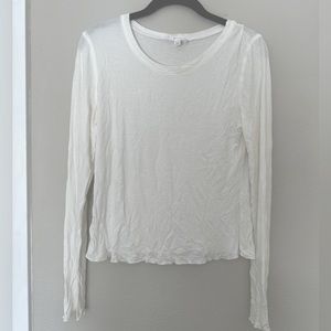 Carly Jean Los Angeles White Scallop Hem Longsleeve